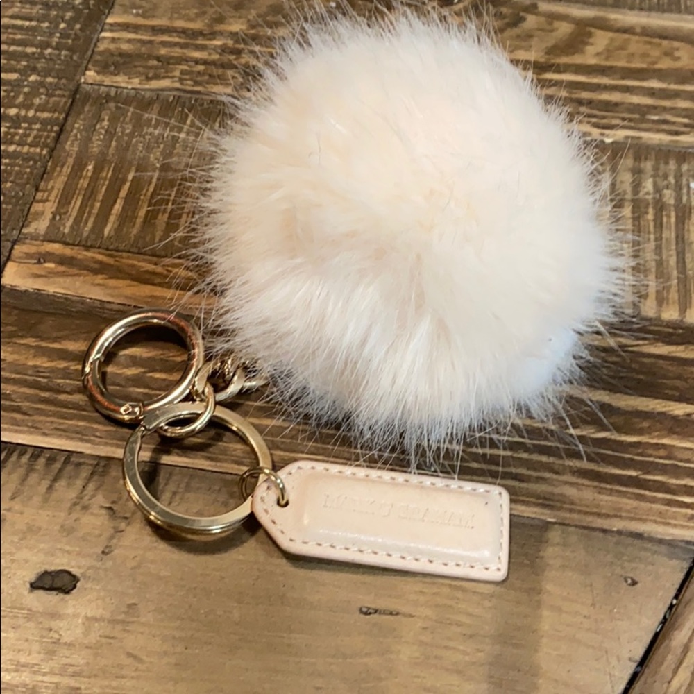 Mark & Graham Ivory Pom Pom Keychain